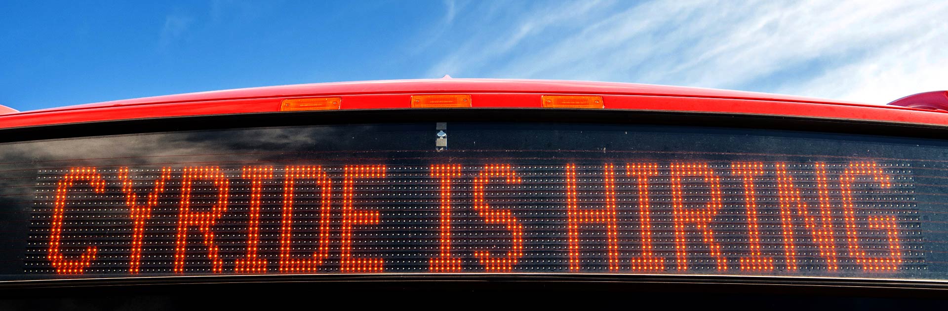 CyRide is Hiring Destination Sign Bus Photo Closeup